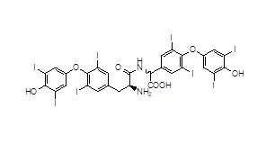 2-((S)-2-amino-3-(4-(4-hydroxy-3,5-diiodophenoxy)-3,5-diiodophenyl)propanamido)-2-(4-(4-hydroxy-3,5-diiodophenoxy)-3,5-diiodophenyl)acetic acid
